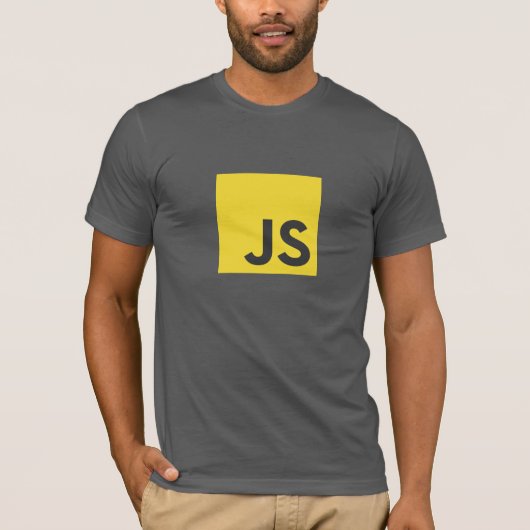 Javascript Logo T-Shirt (Donkergrijs) (Voorkant)