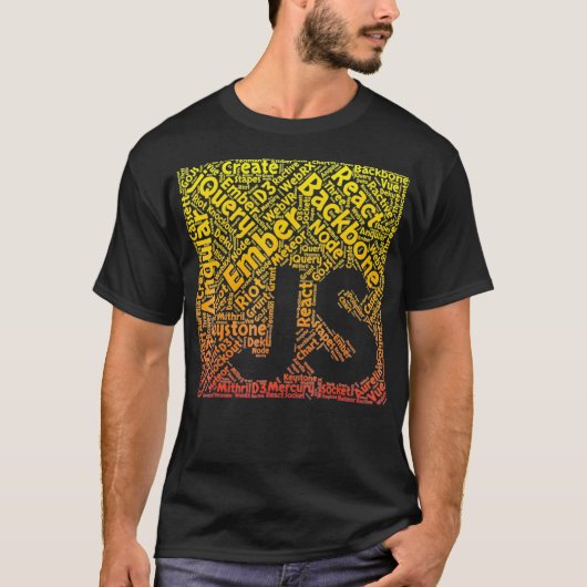 JavaScript Shirt JS Framework Oranje Gele Gradi (Voorkant)
