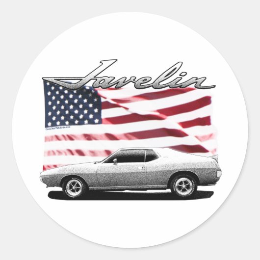 Javelin AMX spierwagen Ronde Sticker (Voorkant)