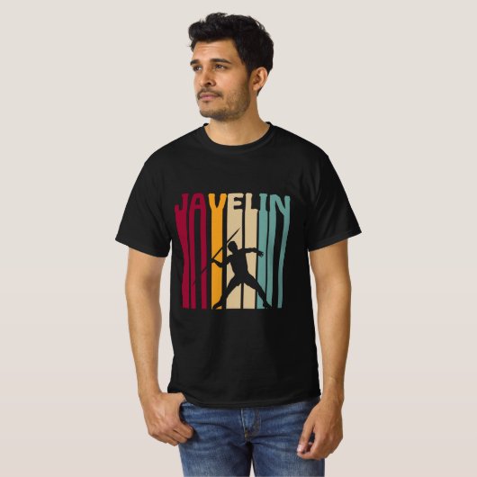 Javelin Throw Javelin Retro Silhouette Gift T-shirt (Voorkant volledig)