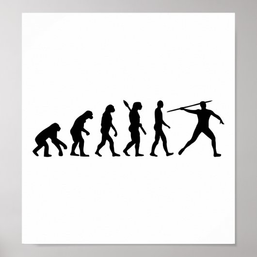 Javelin thrower-evolutie poster (Voorkant)