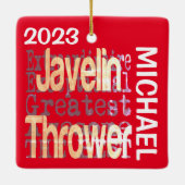 Javelin Thrower Extraordinaire CUSTOM Keramisch Ornament (Achterkant)