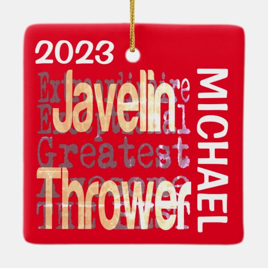 Javelin Thrower Extraordinaire CUSTOM Keramisch Ornament (Achterkant)