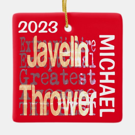 Javelin Thrower Extraordinaire CUSTOM Keramisch Ornament (Voorkant)