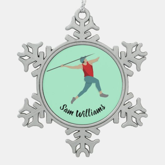 Javelin Tin Sneeuwvlok Ornament (Voorkant)