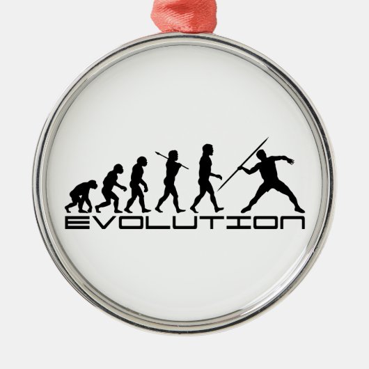 Javelin Track and Field Sport Evolution Art Metalen Ornament (Voorkant)
