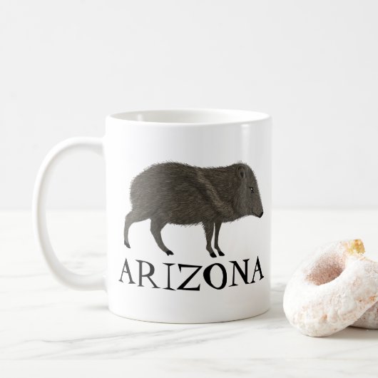 Javelina ARIZONA woestijn Natuur van wilde dieren Koffiemok (Met donut)