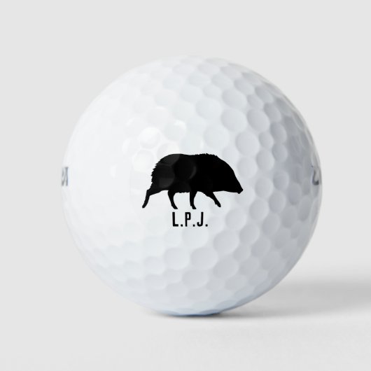 Javelina Silhouet Aangepaste naam Golfballen (Voorkant)