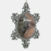 Javelina Tin Sneeuwvlok Ornament (Links)