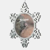 Javelina Tin Sneeuwvlok Ornament (Rechts)