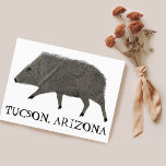 Javelina TUCSON-woestijn Natuur van wilde dieren Briefkaart<br><div class="desc">Pas deze leuke javelinekaart aan door je eigen tekst toe te voegen. Bekijk mijn winkel voor meer! Als je het koopt,  bedankt! Ben zeker om een foto op Instagram van het in actie te delen en me te labels @shoshannahscribbles :)</div>