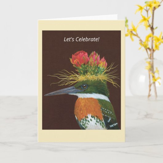 Javier de groene ijsvogel kaart (Gele Bloem)