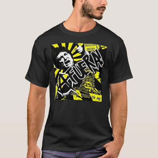 Javier Milei AFUERA Don't Tread On Me T-Shirt (Voorkant)