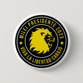 Javier Milei Presidente Argentina 2023 Button Pin (Voorkant)