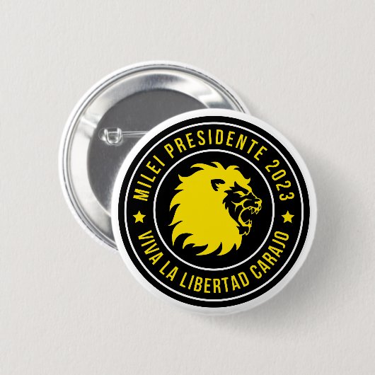 Javier Milei Presidente Argentina 2023 Button Pin (Voorkant /achterkant)