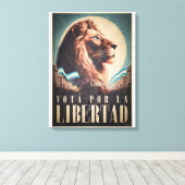 Javier Milei VOTÁ POR LA LIBERTAD Poster Canvas Afdruk (Insitu (Houten vloer))