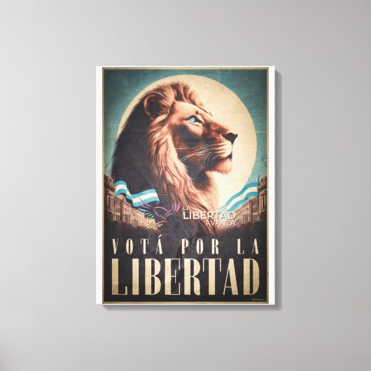 Javier Milei VOTÁ POR LA LIBERTAD Poster Canvas Afdruk (Voorkant)