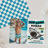 Jaw-Some Photo Shark Birthday Invitation Kaart