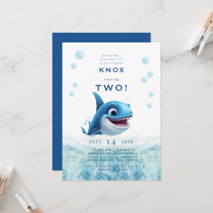 Jaw-some Shark Bite Verjaardagsfeest uitnodiging