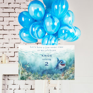 Jaw-some Shark Bite Verjaardagsfeest Welkomstbord Spandoek