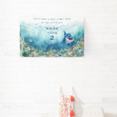 Jaw-some Shark Bite Verjaardagsfeest Welkomstbord Spandoek (Insitu)