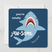 Jaw-some shark classroom valentines day card feestdagenkaart (Voorkant)