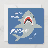Jaw-some shark classroom valentines day card feestdagenkaart (Voorkant)