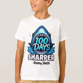 Jawesome 100 dagen van school Kinder witte haai T-shirt (Voorkant)