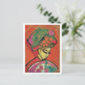 Jawlensky Young Girl met Flowered Pet Fine Art Briefkaart (Staand voorkant)