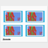JAWN Philly 70s Love Stamp Parody Rechthoekige Sticker (Vel)