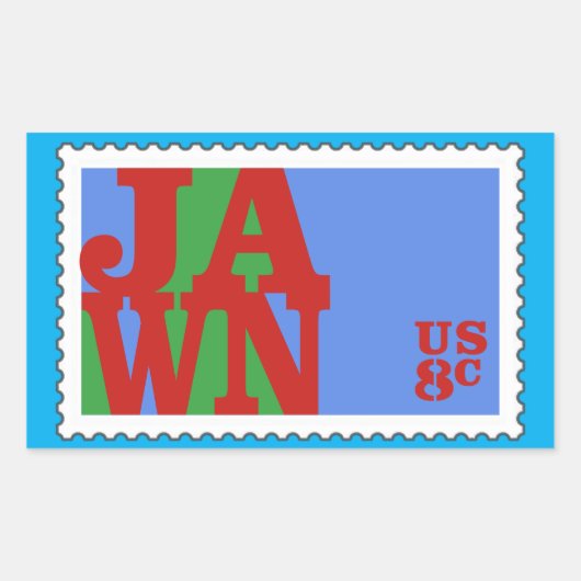 JAWN Philly 70s Love Stamp Parody Rechthoekige Sticker (Voorkant)