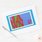 JAWN Philly 70s Love Stamp Parody Rechthoekige Sticker (Envelop)