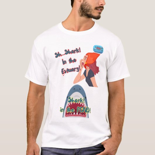 JAWS 50ste haai in het vijvermeisje T-shirt (Voorkant)