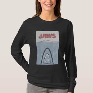 Jaws 50th Anniversary Poster Tekst Art Stijl Voorz T-shirt
