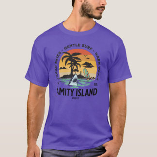 Jaws Fan Art Amity Island vakantie T-shirt