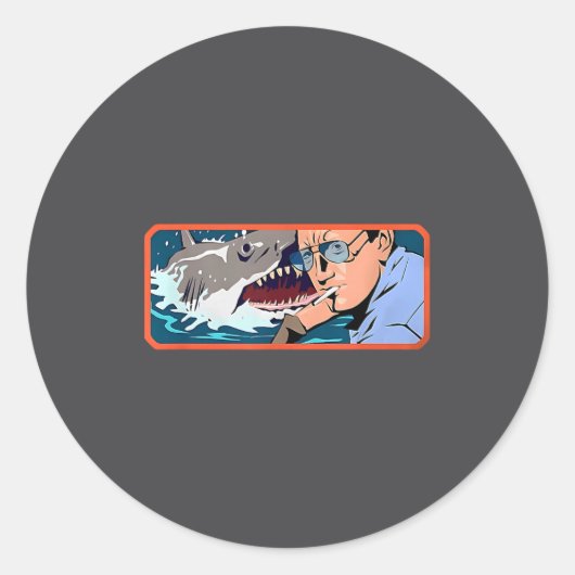 Jaws Haai Ronde Sticker (Voorkant)