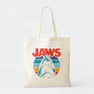 Jaws Retro Colors Shark Rainbow Logo Tote Bag