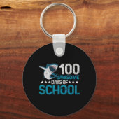 Jawsome Days School 100th Day Kinder Jongens Vinta Sleutelhanger (Voorkant)