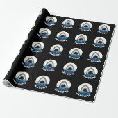 Jawsome Funny Shark Teeth Pun Dark BG Cadeaupapier (Uitgerold)