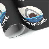 Jawsome Funny Shark Teeth Pun Dark BG Cadeaupapier (Rol Hoek)