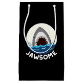 Jawsome Funny Shark Teeth Pun Dark BG Klein Cadeauzakje (Voorkant)