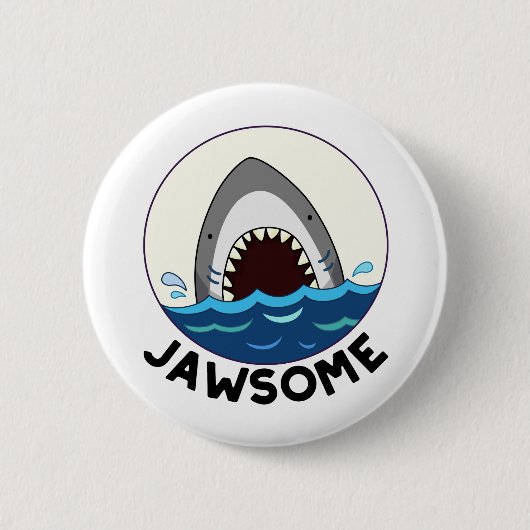 Jawsome Funny Shark Teeth Pun Ronde Button 5,7 Cm (Voorkant)