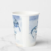 Jawsome Great White Shark Birthday Waterverf Papieren Bekers (Rechts)