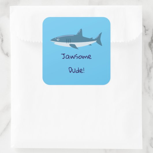 Jawsome Man Shark Square Sticker (Tas)