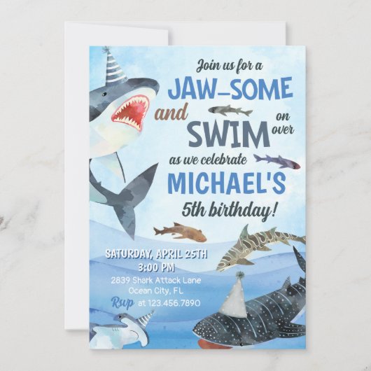 Jawsome Shark onder het Zee Kaart (Voorkant)