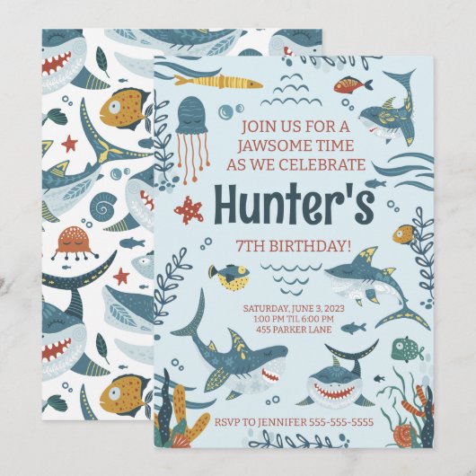 Jawsome Shark ThRapport Elke Leeftijd Kaart (Voorkant / Achterkant)