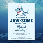 Jawsome Under the Zee Schattige Shark Birthday Kaart