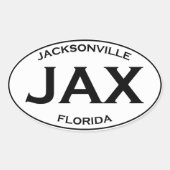 JAX - Jacksonville, Florida Ovale Sticker (Voorkant)