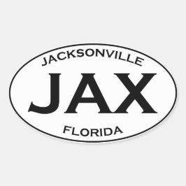 JAX - Jacksonville, Florida Ovale Sticker