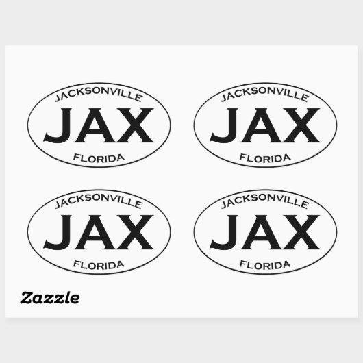 JAX - Jacksonville, Florida Ovale Sticker (Vel)